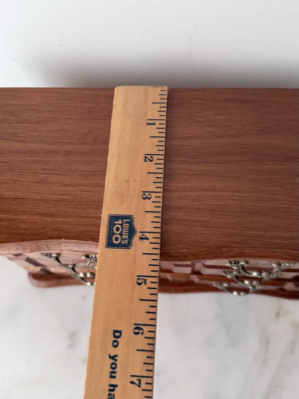 Wooden Jewelry Box with Brass Accents - Brown